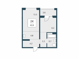 Продается 2-комнатная квартира ЖК Цветной бульвар, дом 4 сек 1, 42.6  м&sup2;, 6050000 рублей
