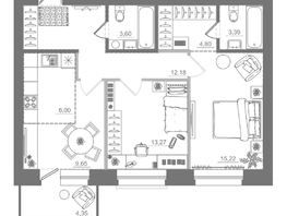 Продается 2-комнатная квартира ЖК Спектр, дом 9, 72.46  м&sup2;, 11768000 рублей