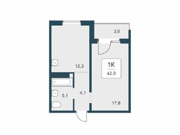 Продается 1-комнатная квартира ЖК Цветной бульвар, дом 4 сек 1, 42.9  м&sup2;, 6200000 рублей