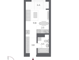 Продается Студия ЖК ОСКАР, дом 2, 26.8  м&sup2;, 6990000 рублей