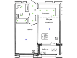 Продается 2-комнатная квартира ЖК Гренландия, Лес дом №6, 41.7  м&sup2;, 6980000 рублей