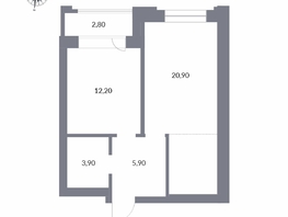 Продается 2-комнатная квартира ЖК Державина, 50, 45.7  м&sup2;, 11430000 рублей