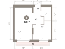 Продается 1-комнатная квартира ЖК Лебедевский квартал, д 1, 41.8  м&sup2;, 7750000 рублей