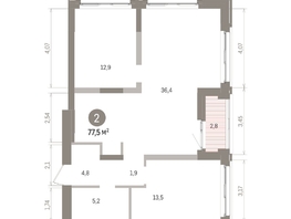 Продается 2-комнатная квартира ЖК Европейский берег, дом 32, 77.48  м&sup2;, 13460000 рублей