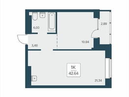 Продается 1-комнатная квартира ЖК Расцветай на Дуси Ковальчук, 42.64  м&sup2;, 8100000 рублей