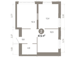 Продается 2-комнатная квартира  Квартал Молодость, дом 1, 47.11  м&sup2;, 8350000 рублей