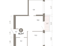 Продается 2-комнатная квартира  Квартал Молодость, дом 1, 51.31  м&sup2;, 8730000 рублей