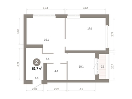 Продается 2-комнатная квартира  Квартал Молодость, дом 1, 61.7  м&sup2;, 10130000 рублей