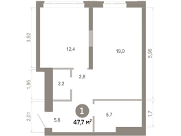 Продается 1-комнатная квартира  Квартал Молодость, дом 1, 47.65  м&sup2;, 8430000 рублей
