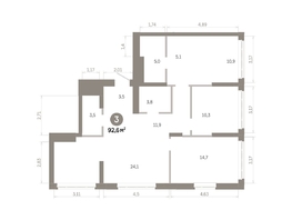 Продается 3-комнатная квартира  Квартал Молодость, дом 1, 92.62  м&sup2;, 15210000 рублей