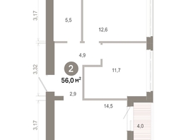 Продается 2-комнатная квартира  Квартал Молодость, дом 1, 56  м&sup2;, 9900000 рублей