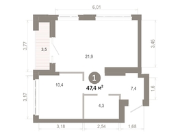 Продается 1-комнатная квартира  Квартал Молодость, дом 1, 47.41  м&sup2;, 7970000 рублей