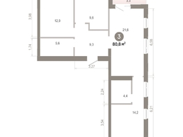Продается 3-комнатная квартира  Квартал Молодость, дом 1, 80.83  м&sup2;, 13100000 рублей