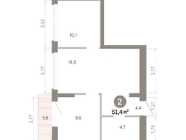 Продается 2-комнатная квартира  Квартал Молодость, дом 1, 51.41  м&sup2;, 8070000 рублей