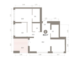 Продается 2-комнатная квартира  Квартал Молодость, дом 1, 85.47  м&sup2;, 13670000 рублей