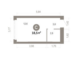 Продается Студия  Квартал Молодость, дом 1, 18.47  м&sup2;, 4000000 рублей