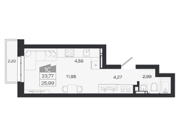 Продается Студия ЖК Квартал 54, дом 1, 25.04  м&sup2;, 4776000 рублей