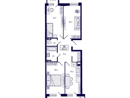 Продается 3-комнатная квартира ЖК Горизонт, дом 1, 82.2  м&sup2;, 9300000 рублей
