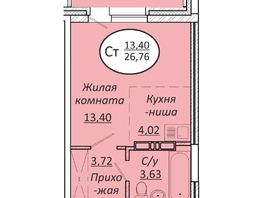 Продается Студия ЖК Пролетарский, 26.76  м&sup2;, 4790040 рублей