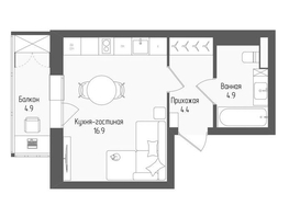 Продается Студия ЖК Тетрис, корпус 1, 27.7  м&sup2;, 6203500 рублей