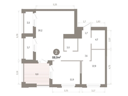 Продается 2-комнатная квартира ЖК Город на озере, 91.03  м&sup2;, 23400000 рублей