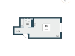 Продается Апартамент АК Тайм Парк, 32.5  м&sup2;, 6750000 рублей