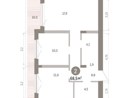 Продается 2-комнатная квартира ЖК Европейский берег, дом 46, 68.5  м&sup2;, 10950000 рублей