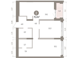 Продается 2-комнатная квартира ЖК Европейский берег, дом 32, 71.36  м&sup2;, 12420000 рублей
