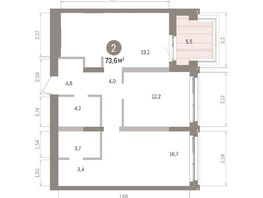 Продается 2-комнатная квартира ЖК Европейский берег, дом 32, 73.97  м&sup2;, 12390000 рублей