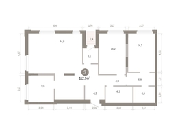 Продается 3-комнатная квартира ЖК Город на озере, 112.93  м&sup2;, 19360000 рублей