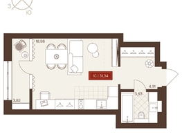Продается Студия ЖК Невский, 31.34  м&sup2;,  рублей