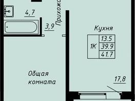 Продается 1-комнатная квартира  Гренландия, Фьорд дом 9, 41.7  м&sup2;, 6662104 рублей