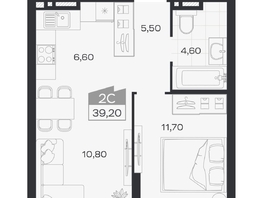Продается 2-комнатная квартира ЖК Ясный берег, дом 32, 39.2  м&sup2;, 7883000 рублей