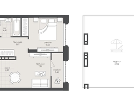 Продается 1-комнатная квартира ЖК Новый Кедровый, дом 2, 77.95  м&sup2;, 9350000 рублей