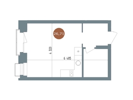 Продается Студия  1956 Кварталы Телецентра, 2, 26.7  м&sup2;, 5890000 рублей