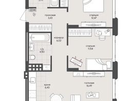 Продается 2-комнатная квартира ЖК Новый Кедровый, дом 2, 65.04  м&sup2;, 13100000 рублей