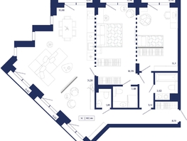 Продается 2-комнатная квартира ЖК Юнити Центр, 102.44  м&sup2;, 21000000 рублей