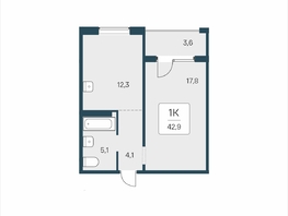 Продается 1-комнатная квартира ЖК Цветной бульвар, дом 4 сек 2, 42.9  м&sup2;, 5900000 рублей