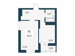 Продается 1-комнатная квартира ЖК Расцветай на Бугринской роще, 38.82  м&sup2;, 6026000 рублей