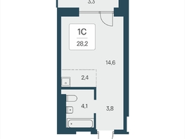 Продается Студия ЖК Расцветай на Кропоткина, дом 2, 28.2  м&sup2;, 6400000 рублей