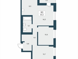 Продается 3-комнатная квартира ЖК Расцветай на Учительской, 65.5  м&sup2;, 9950000 рублей