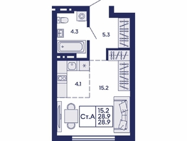 Продается Студия ЖК Сила леса, корп 1, 28.9  м&sup2;, 5750000 рублей
