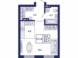 Продается Студия ЖК Сила леса, корп 1, 34.7  м&sup2;, 5650000 рублей