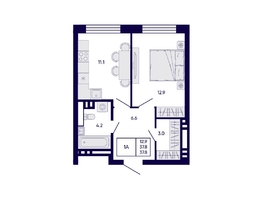 Продается 1-комнатная квартира ЖК Цитатум, 37.8  м&sup2;, 7900000 рублей