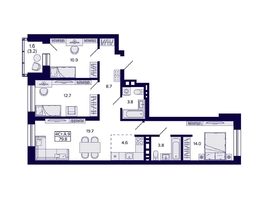 Продается 4-комнатная квартира ЖК Сподвижники, дом 1, 79.8  м&sup2;, 9500000 рублей
