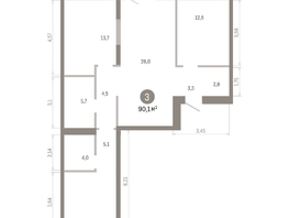 Продается 3-комнатная квартира ЖК Город на озере, 90.11  м&sup2;, 17440000 рублей