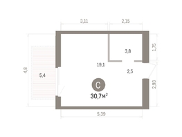 Продается Студия ЖК Пшеница, дом 5.2, 30.7  м&sup2;, 5330000 рублей