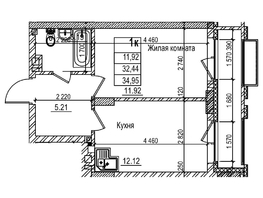 Продается 1-комнатная квартира ЖК Чернышевский, корп 3.3, 32.4  м&sup2;, 7950000 рублей