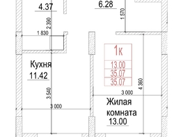 Продается 1-комнатная квартира ЖК Чернышевский, корп 4.1, 35  м&sup2;, 8550000 рублей