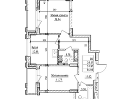 Продается 3-комнатная квартира ЖК Чернышевский, корп 3.2, 51.9  м&sup2;, 10100000 рублей